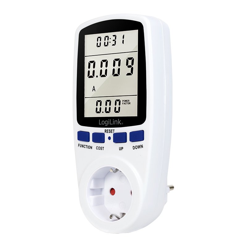 LogiLink energy meter, white, 7 functions, 200-276V, 16A