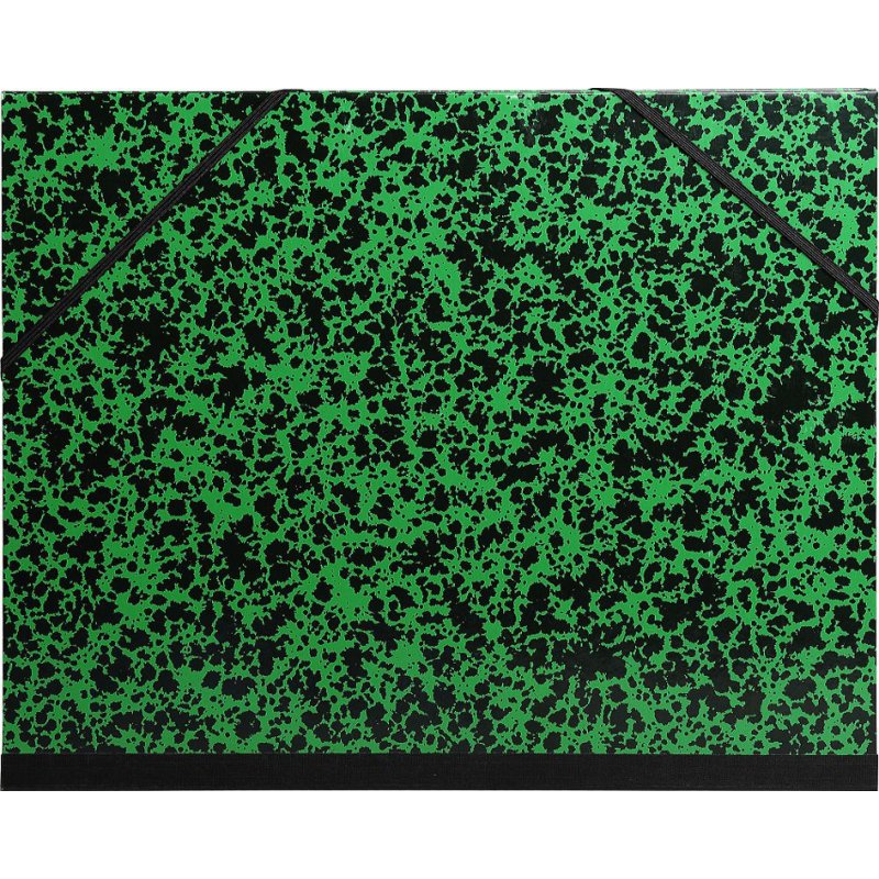 EXACOMPTA serviette à dessins Annonay, noir/vert marbré, 26×33 cm, capacité 30 mm