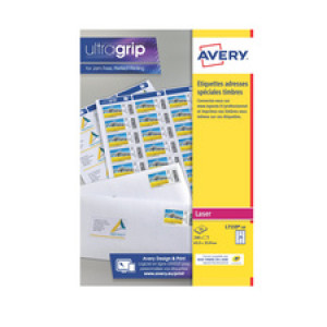 AVERY speciale etiketjes voor postzegels, 63,5×33,9 mm, wit, 360 stuks