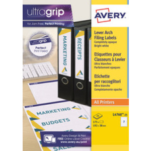 AVERY sorteeretiketten, wit, 192×38 mm, 175 stuks