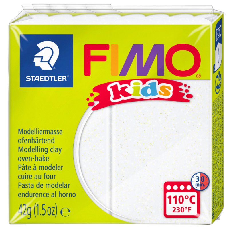 FIMO kids pâte à modeler, paillettes or, durcissant au four, 42 g