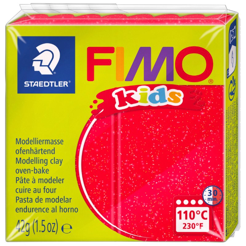 FIMO kids pâte à modeler, paillettes or, durcissant au four, 42 g