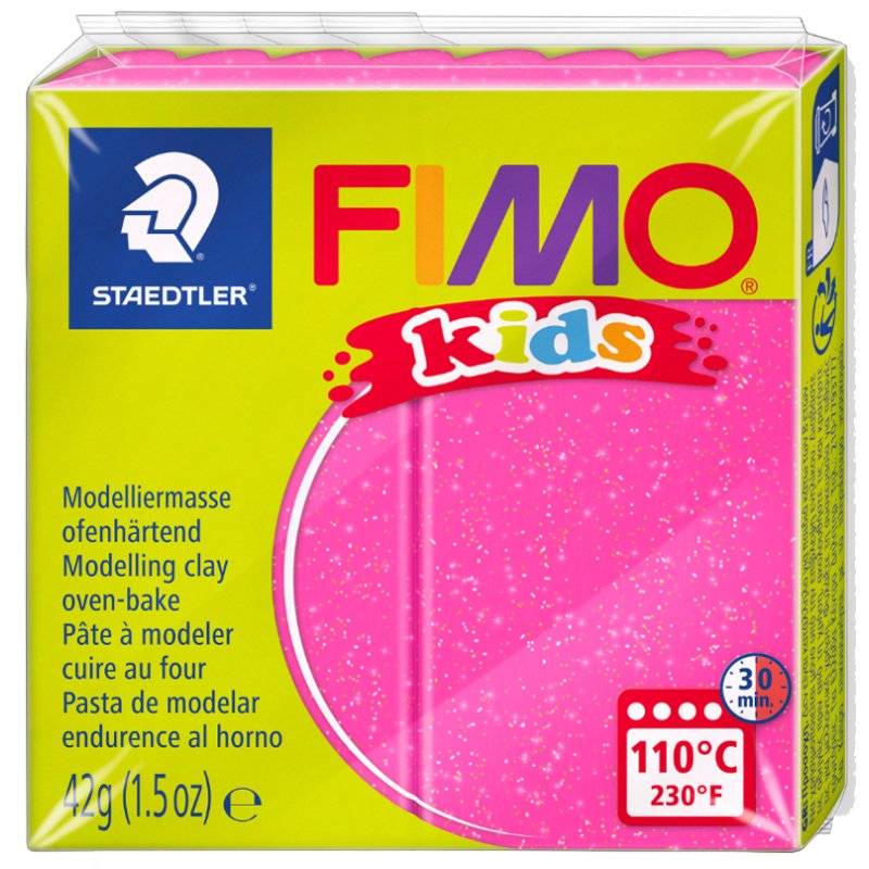 FIMO kids pâte à modeler, paillettes or, durcissant au four, 42 g