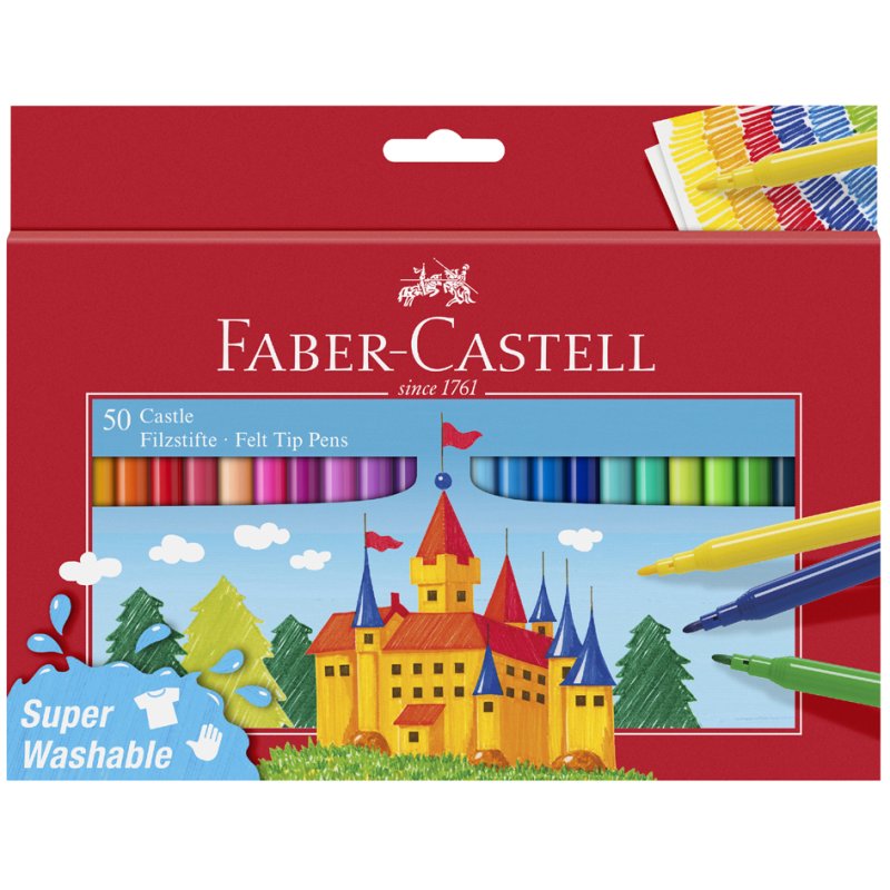 Faber-Castell stylos CASTLE, lavables, 3,0 mm, 50 pièces
