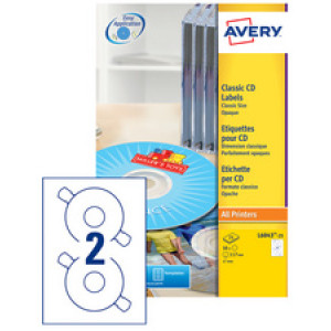 AVERY CD-labels, wit, 117 mm, 50 stuks