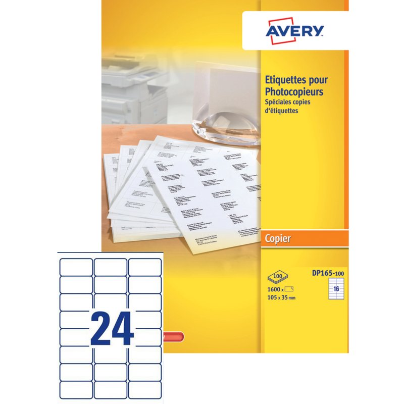 AVERY etiketten kopieerapparaat, wit, 210×148,5 mm, 200 stuks