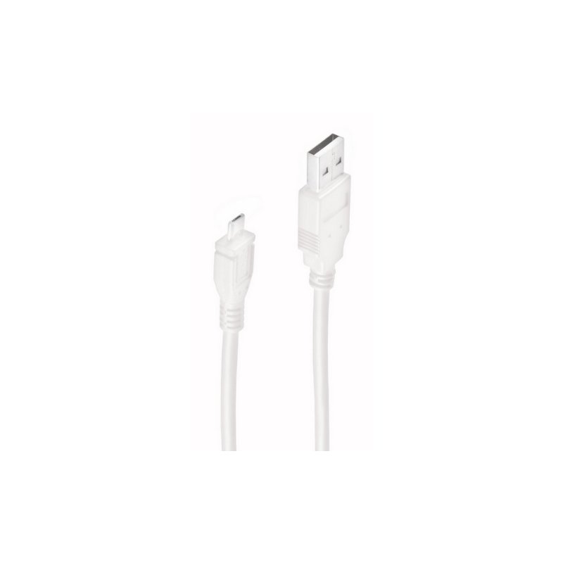 Shiverpeaks Câble USB 2.0 USB-A vers Micro USB-B, blanc, 0,5 m