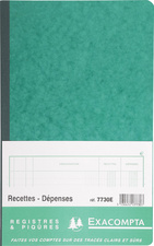 EXACOMPTA kassaboek inkomsten en uitgaven, 210 × 190 mm, 80 pagina's