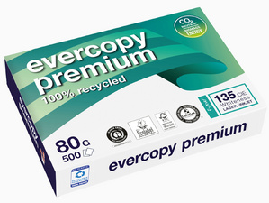 Clairefontaine multifunctioneel papier evercopy premium, A4, gerecycled wit, 500 vel