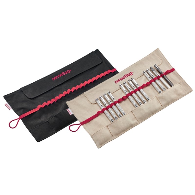 transotype pencase senseBag, noir, 18 boucles de stylo, 375×200 mm