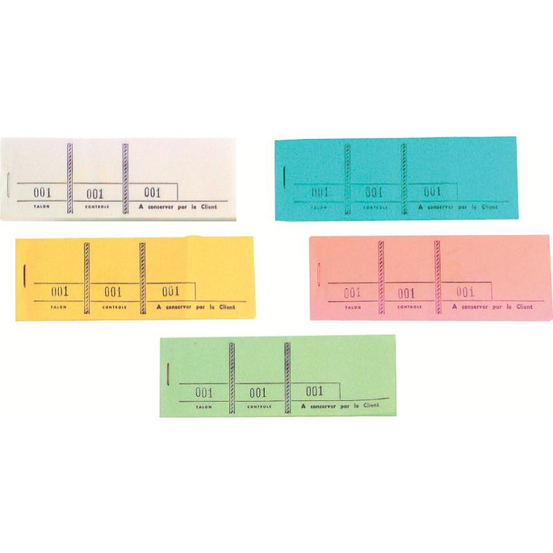 EXACOMPTA bloc tombola carnets de loterie, 48 × 150 mm, numérotés 1-1000, 50 pièces