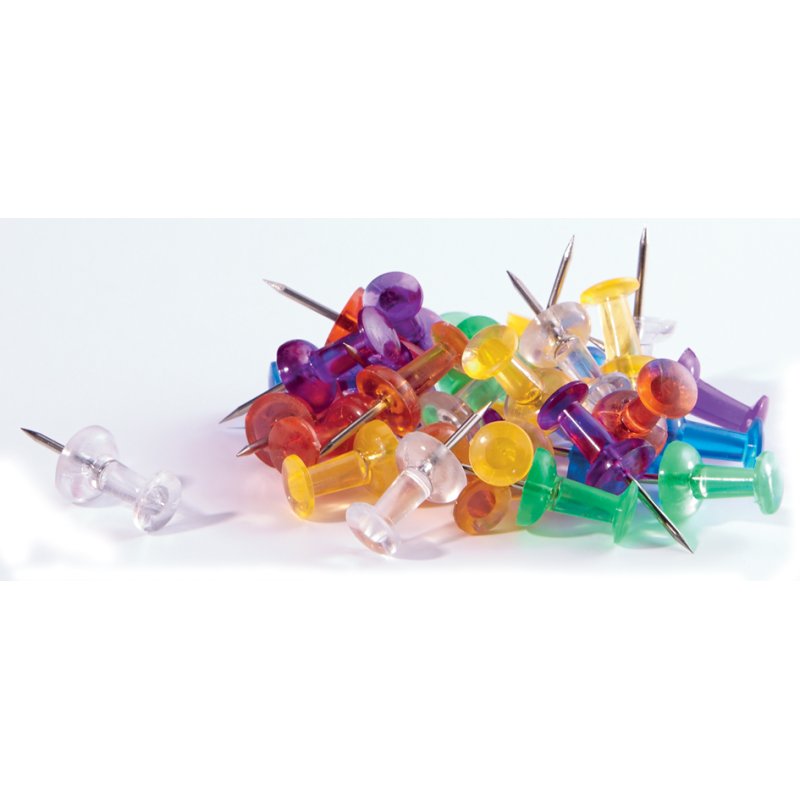 magnetoplan notice board pins coloured, 50 pieces, 6 colours