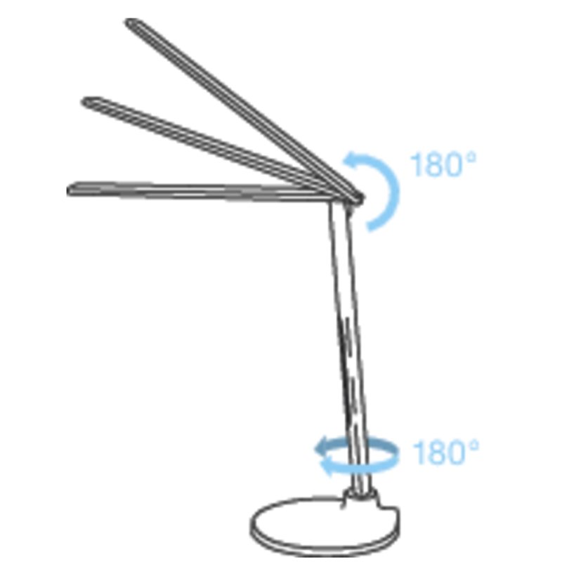 magnetoplan Lampe de bureau LED Strato, blanc, pliable, affichage numérique