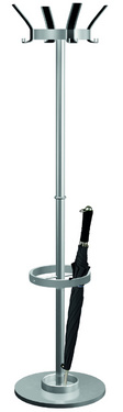 kerkmann kapstok New Public, draaibaar, 8 haken, alusilver/zwart