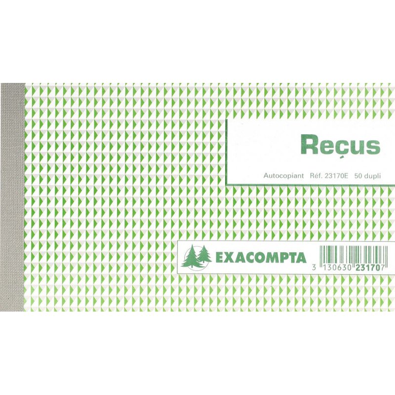 EXACOMPTA reçus doubles, 105 x 180 mm, autocopiants, 50 feuillets