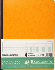 EXACOMPTA gelinieerd kasboek, 4 kolommen, 31 regels, 80 pagina's