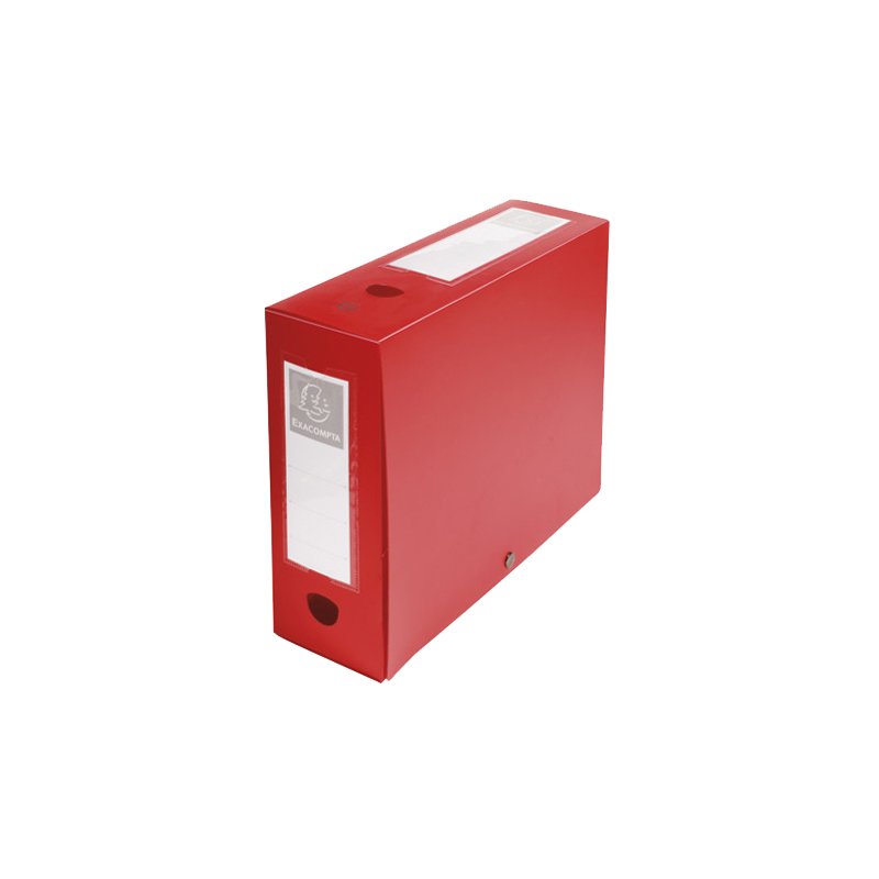 EXACOMPTA boîte d'archivage avec bouton-pression, rouge, 80 mm, A4