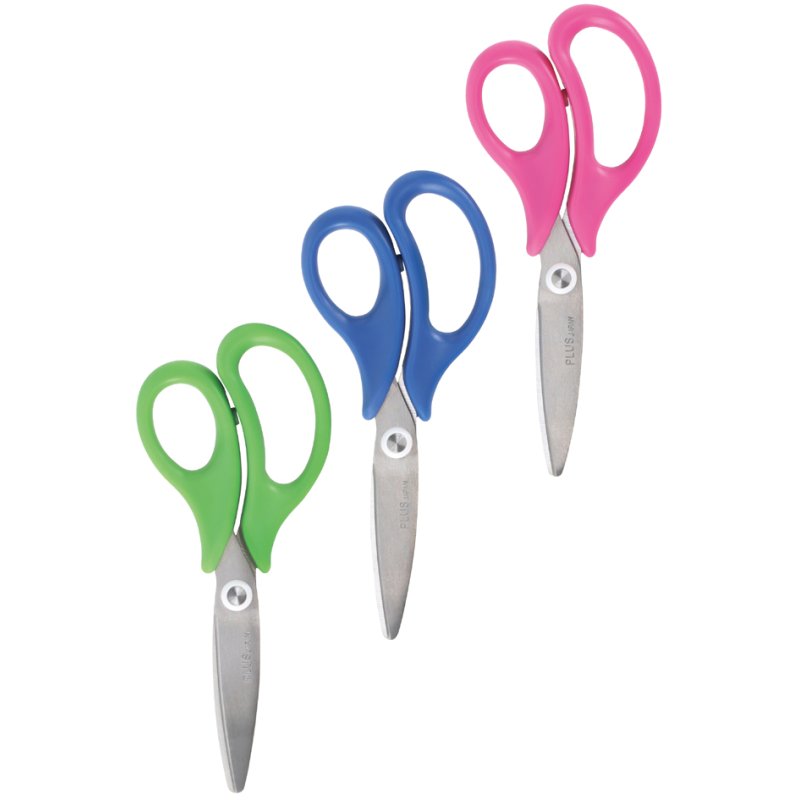 PLUS JAPAN knutselschaar rond 145 mm, blauw/groen/roze, 24 stuks display