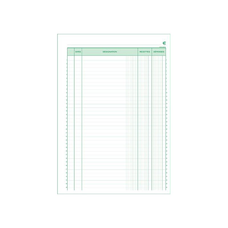 EXACOMPTA income and expenditure brochure, white, A4, carbonless, 50 sheets