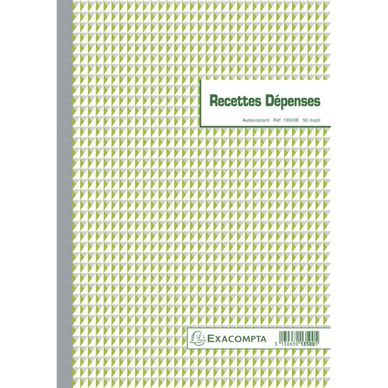 EXACOMPTA income and expenditure brochure, white, A4, carbonless, 50 sheets