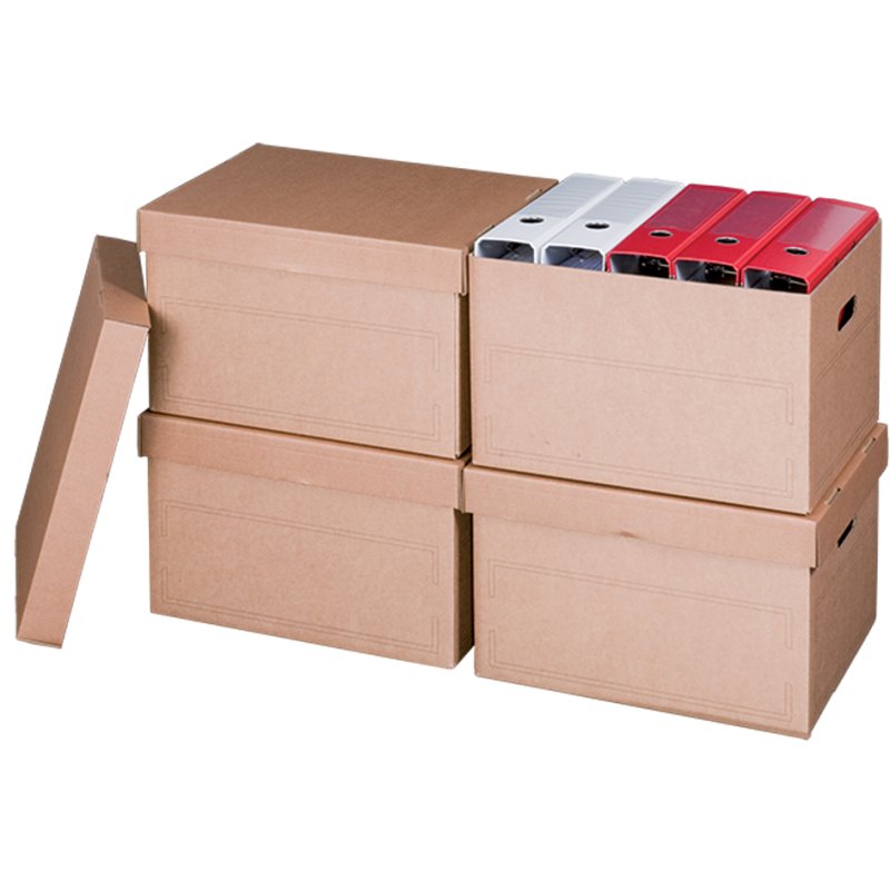 SMARTBOXPRO boîte d'archivage avec couvercle, marron, A4, 10 pièces