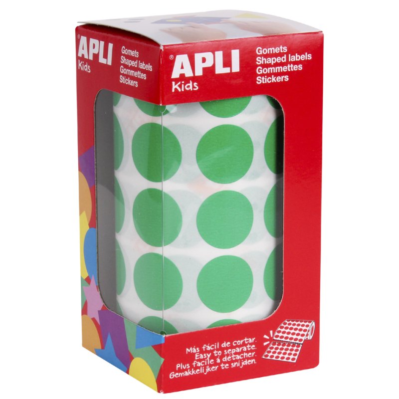 APLI kids kinderetiketten Creatief Rond, blauw, 20 mm, 1.770 stuks