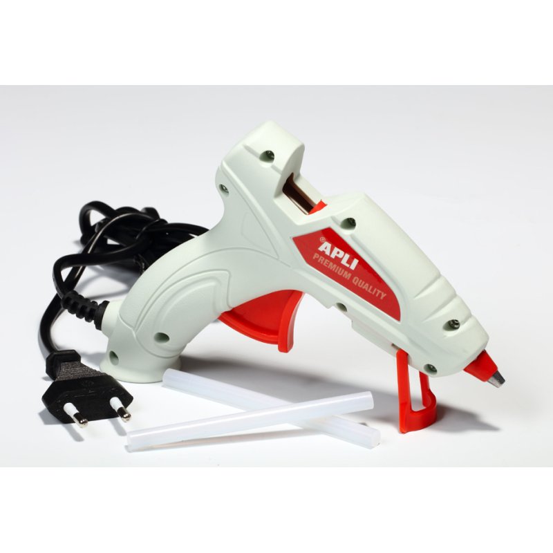 APLI lijmpistool met standvoet, 20 watt, inclusief 2 kleefpatronen