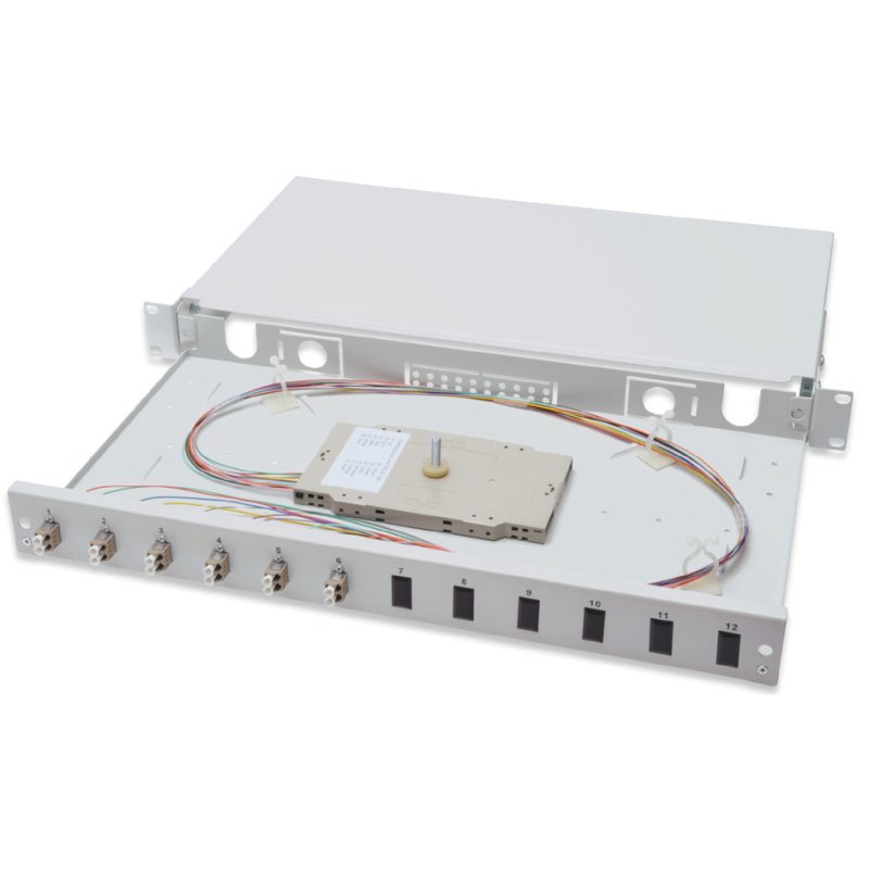 DIGITUS armoire de distribution fibre optique 19", OM4, 12x connecteurs LC, 280 mm