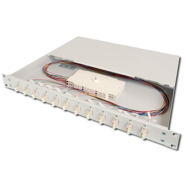 DIGITUS armoire de distribution fibre optique 19", OM4, 12x connecteurs LC, 280 mm