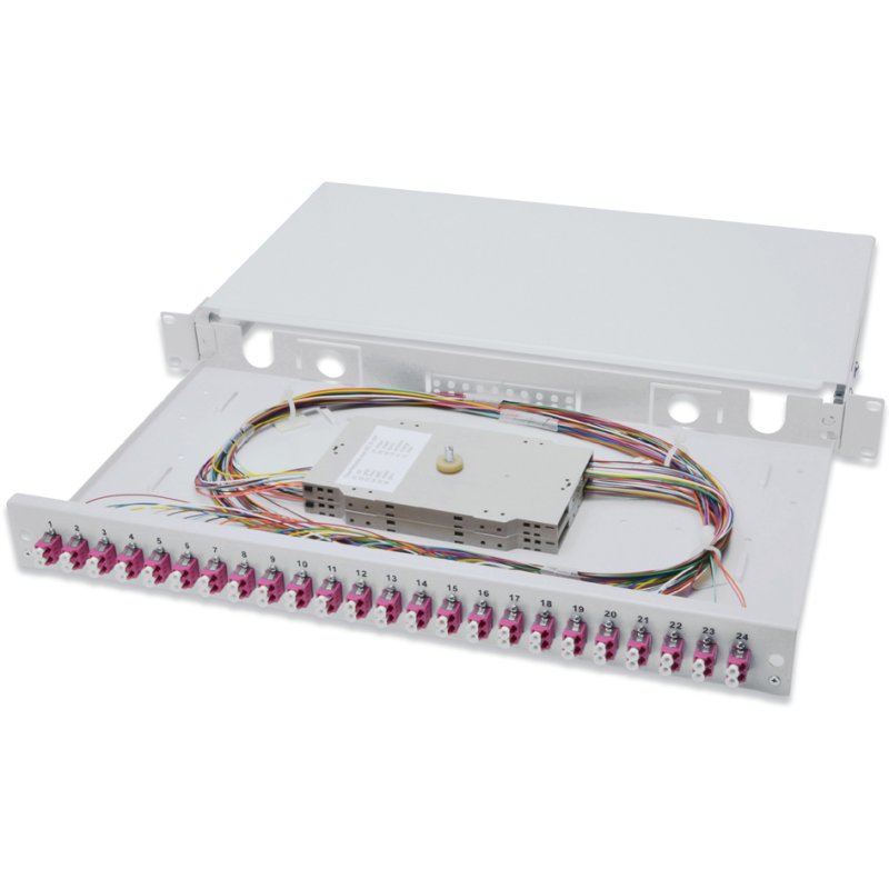 DIGITUS armoire de distribution fibre optique 19", OM4, 12x connecteurs LC, 280 mm