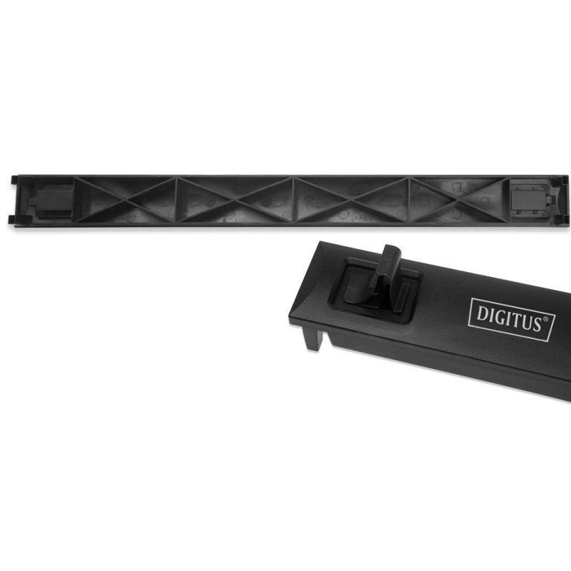 DIGITUS panneau de cache 19 pouces pour armoires réseau et serveurs, clip-in, noir, 1 HE