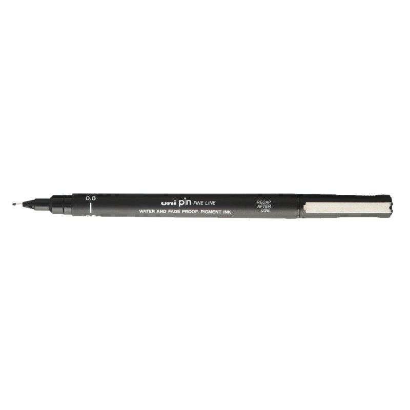 uni-ball fineliner PIN, 0,5 mm, lichtgrijs, gepigmenteerde inkt