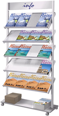 kerkmann folderrek Rico, 20 × A4, 5 etages, alusilver