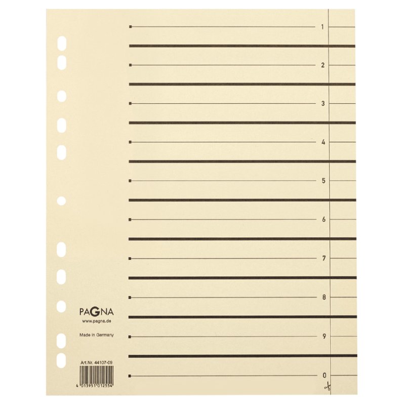 PAGNA scheidingsbladen A4, kraftkarton, beige, 100 vel