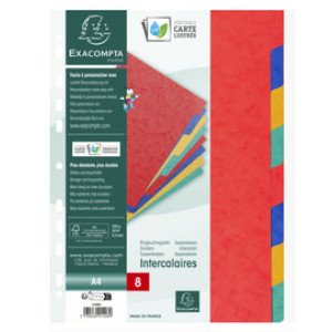 EXACOMPTA kartonnen tabbladen A4+, 12-delig, Manila karton 225 g/m²