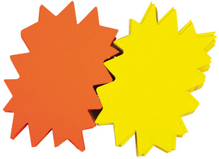 APLI signaaletiketten ster, geel/oranje, 160 × 240 mm, 10 stuks
