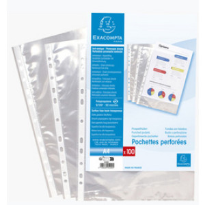 EXACOMPTA documenthoezen A4, transparant, eurogaatjes, 50 stuks
