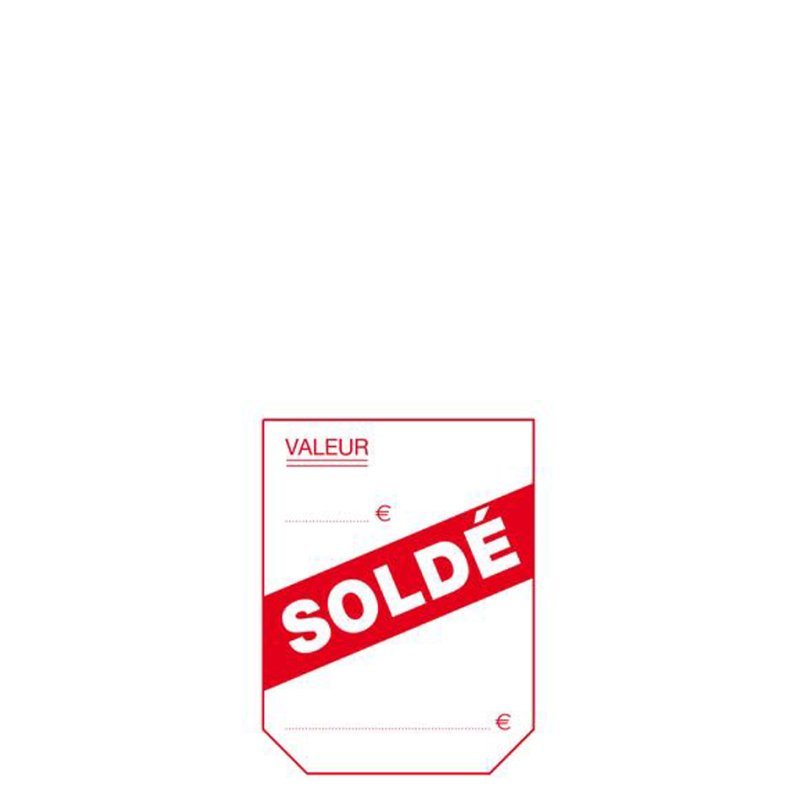 APLI étiquettes de prix de liquidation, 50×125 mm, blanc avec impression rouge, 1000 pièces