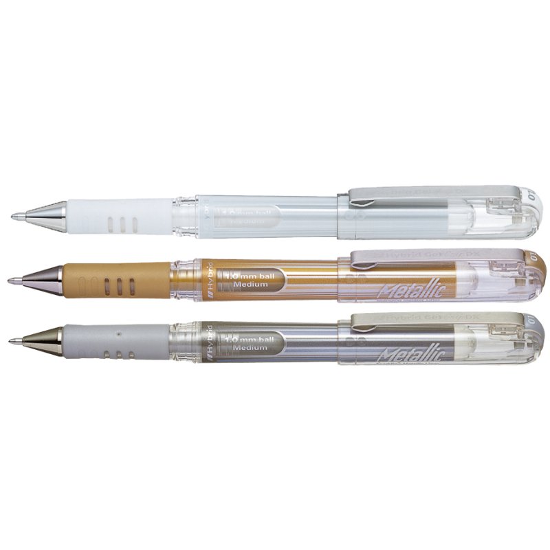 Pentel gelroller K230, métallisé or/argent/blanc, 0,45 mm, 36 pièces