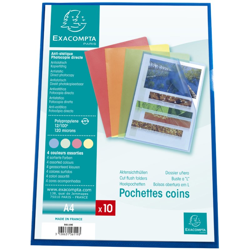 EXACOMPTA documenthoezen A4, transparant, PP 0,12 mm, 100 stuks