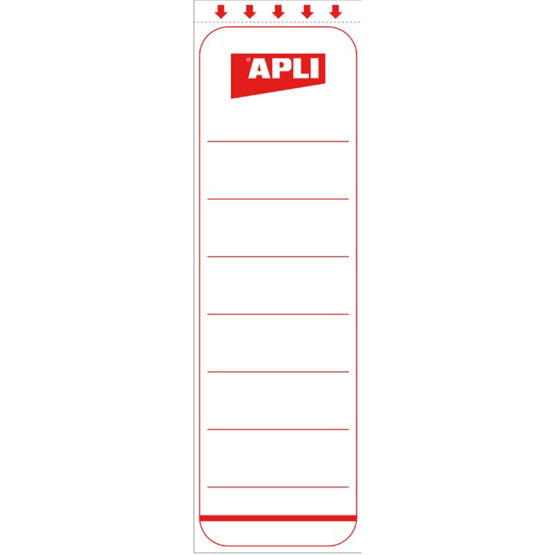 APLI etiketten voor ruggen van ordners, kort/breed, wit, zelfklevend, 60×190 mm