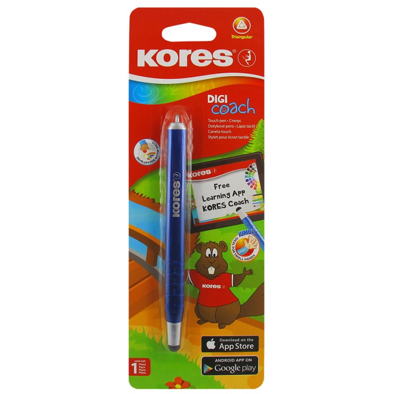 Kores touchscreen pen Digi Coach, ergonomisch, diverse kleuren, 12 stuks