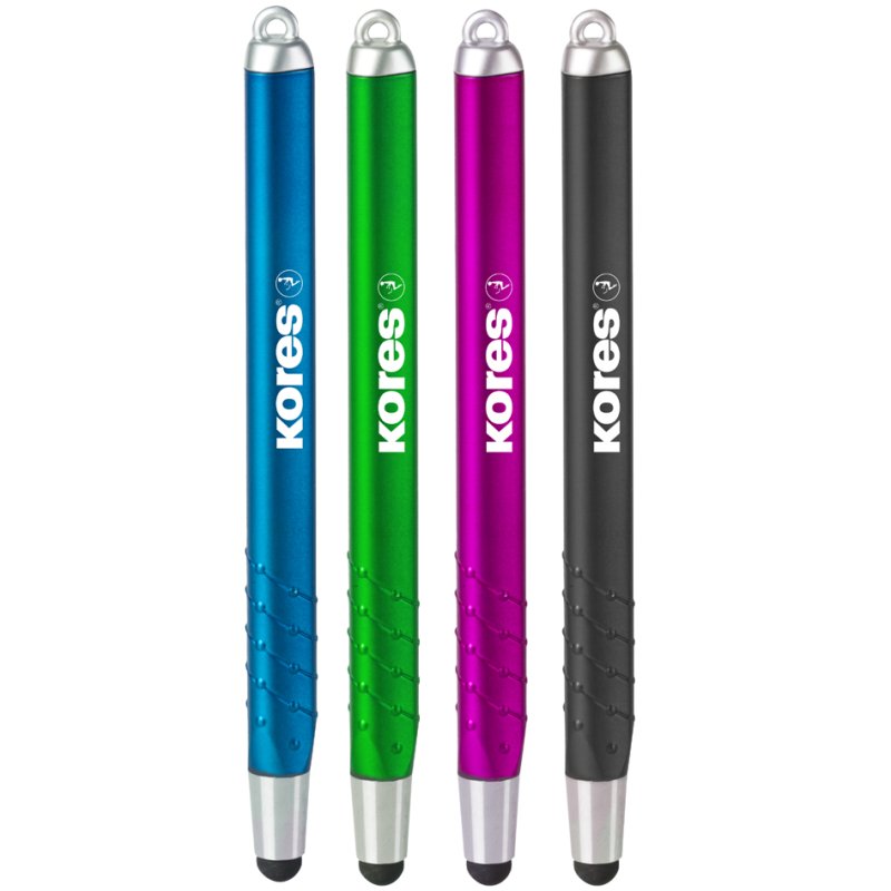 Kores touchscreen pen Digi Coach, ergonomisch, diverse kleuren, 12 stuks