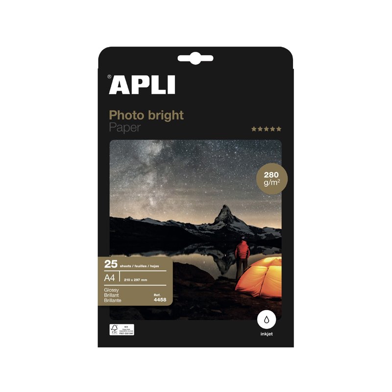 APLI fotopapier bright PRO A4, hoogglans, 280 g/m², 60 vel