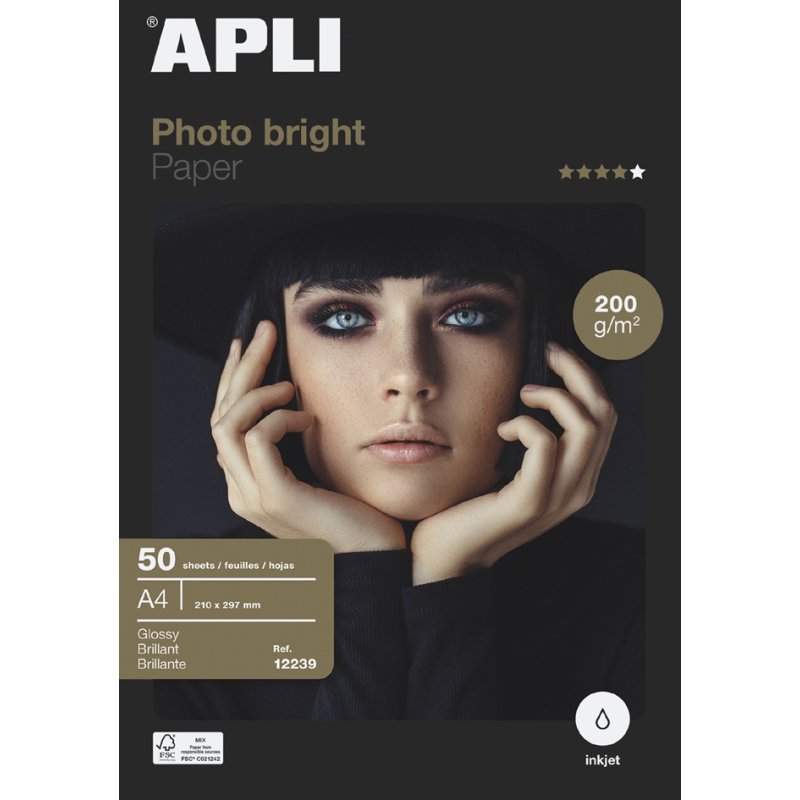 APLI fotopapier bright PRO A4, hoogglans, 280 g/m², 60 vel