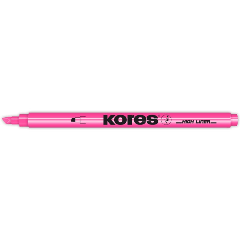Kores surligneur, pointe biseautée 0,5-3,5 mm, rose, base aqueuse