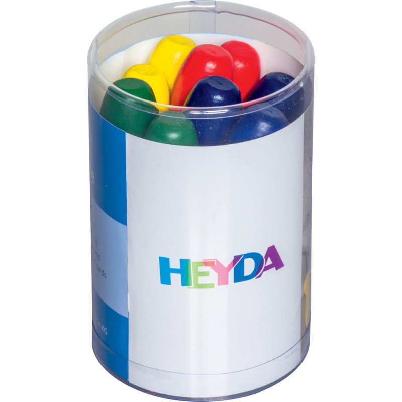 HEYDA wooden hand needles, 85 mm, red/blue/yellow/green, 10 pieces