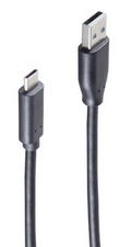 shiverpeaks USB 2.0 kabel USB-C naar USB-A, zwart, 1,8 m