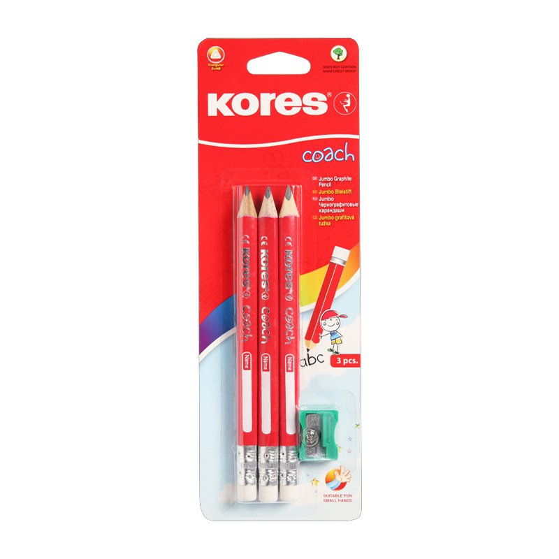 Kores COACH triangular pencils, 3 pieces