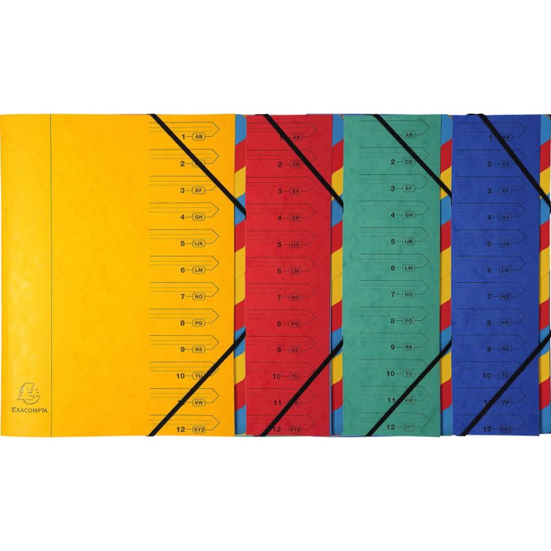 EXACOMPTA trieur A4, 7 compartiments, rouge, carton
